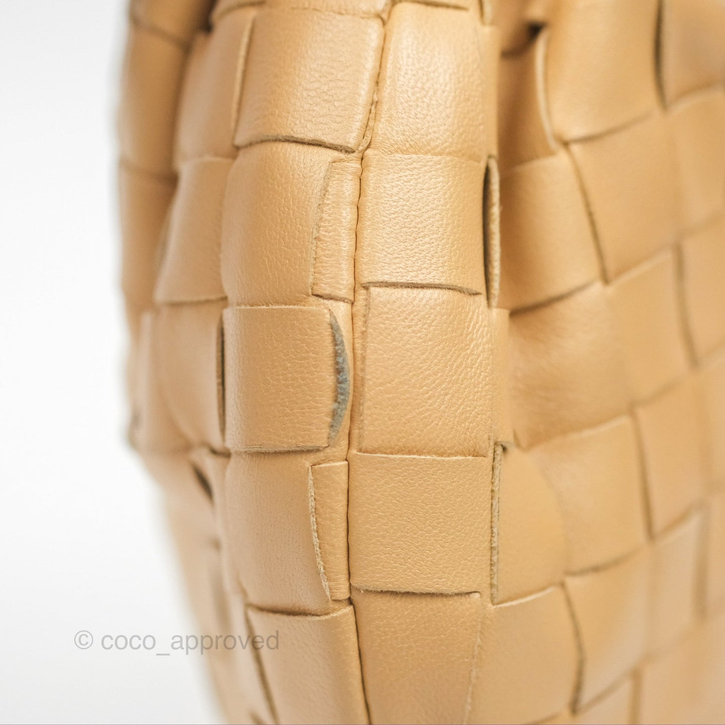 Bottega Veneta Mini Jodie Clutch Bag Intrecciato Almond Lambskin Gold Hardware