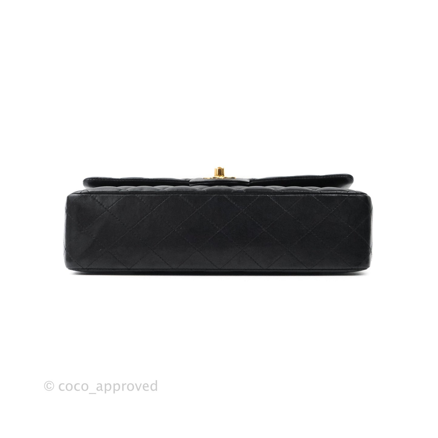 Chanel Classic M/L Medium Double Flap Bag Black Lambskin Gold Hardware