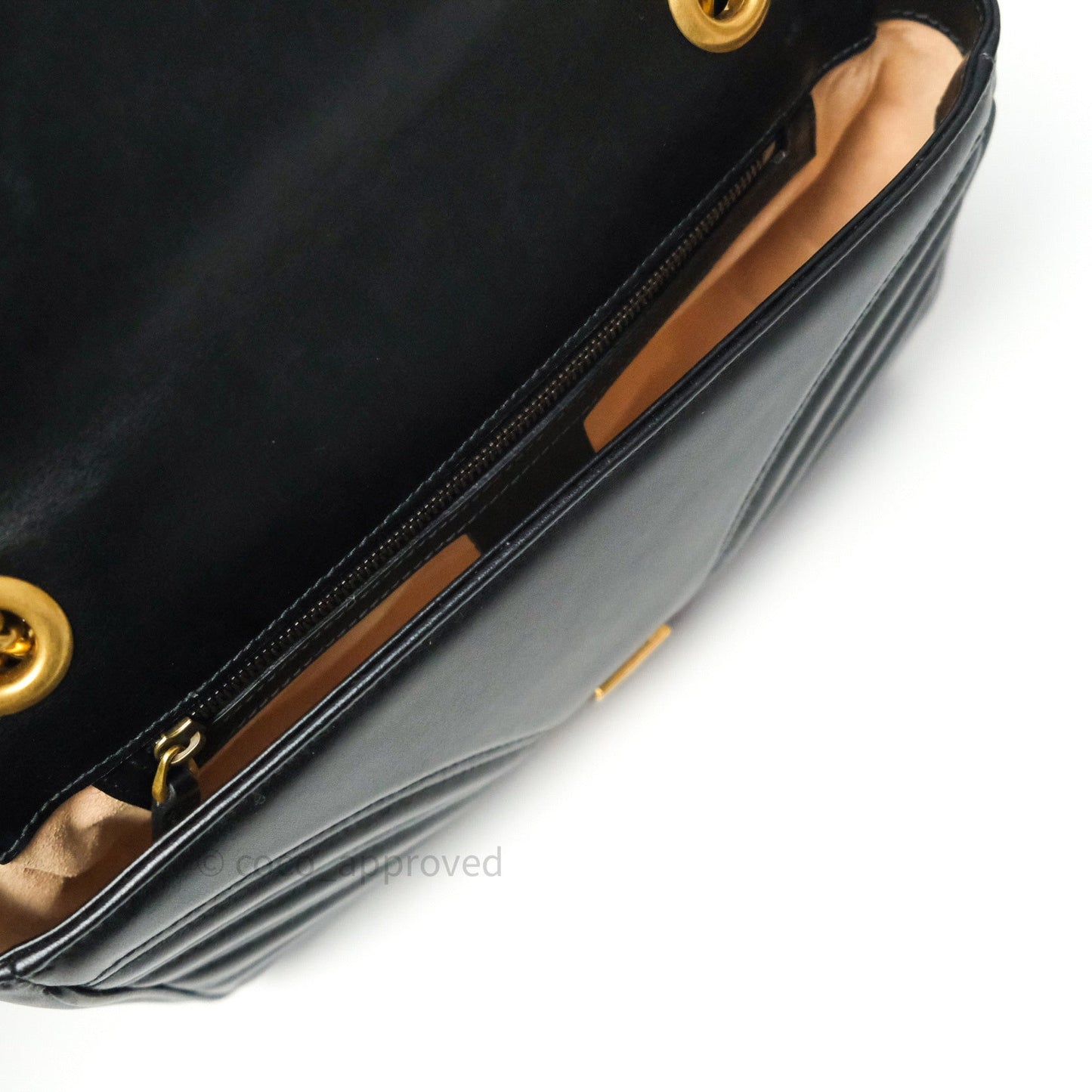 Gucci Small Marmont Black Calfskin Gold Hardware