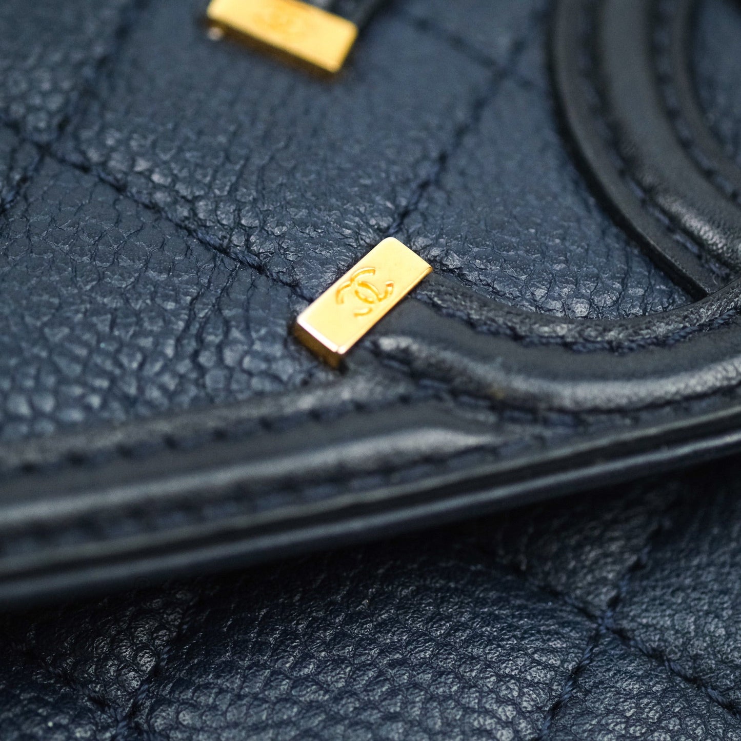 Chanel Caviar Quilted Small CC Filigree Flap Navy Black