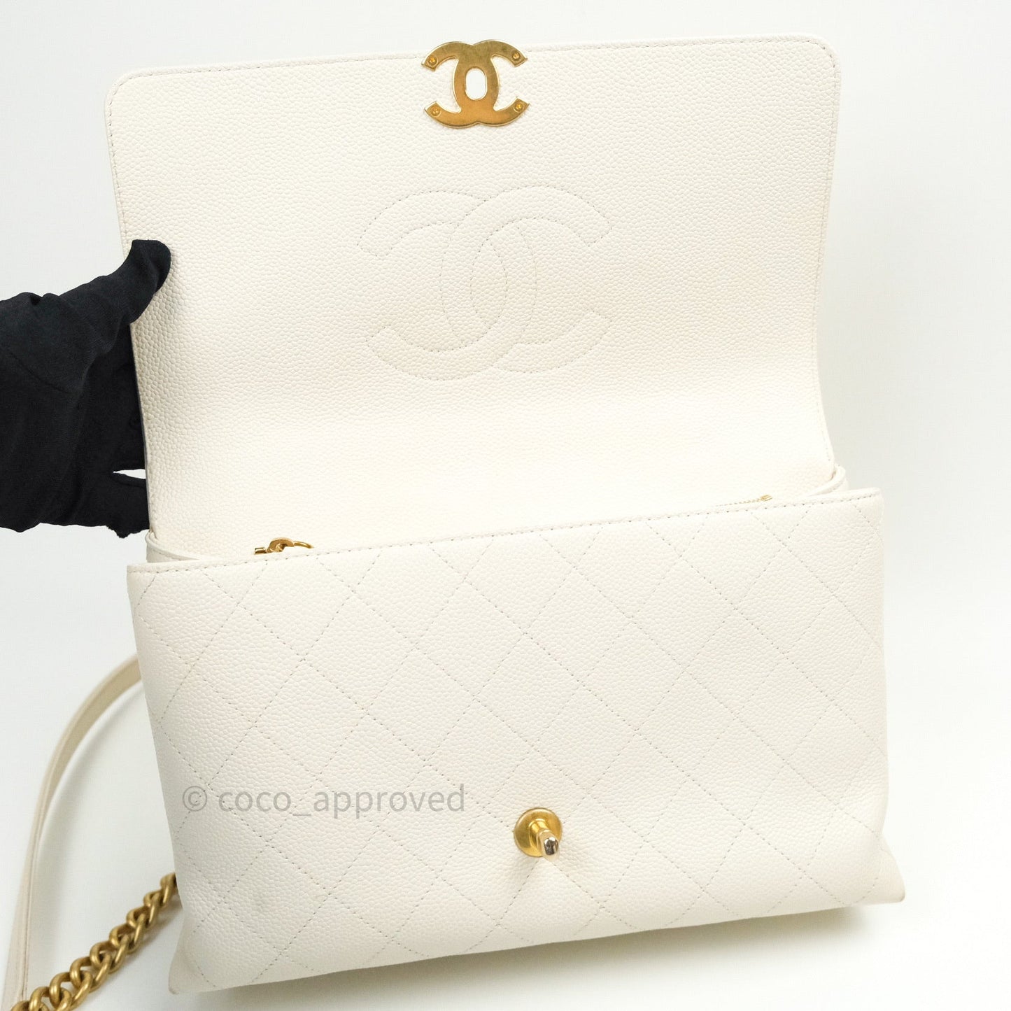 Chanel Chic Affinity Medium Grained Calfskin White Gold Hardware