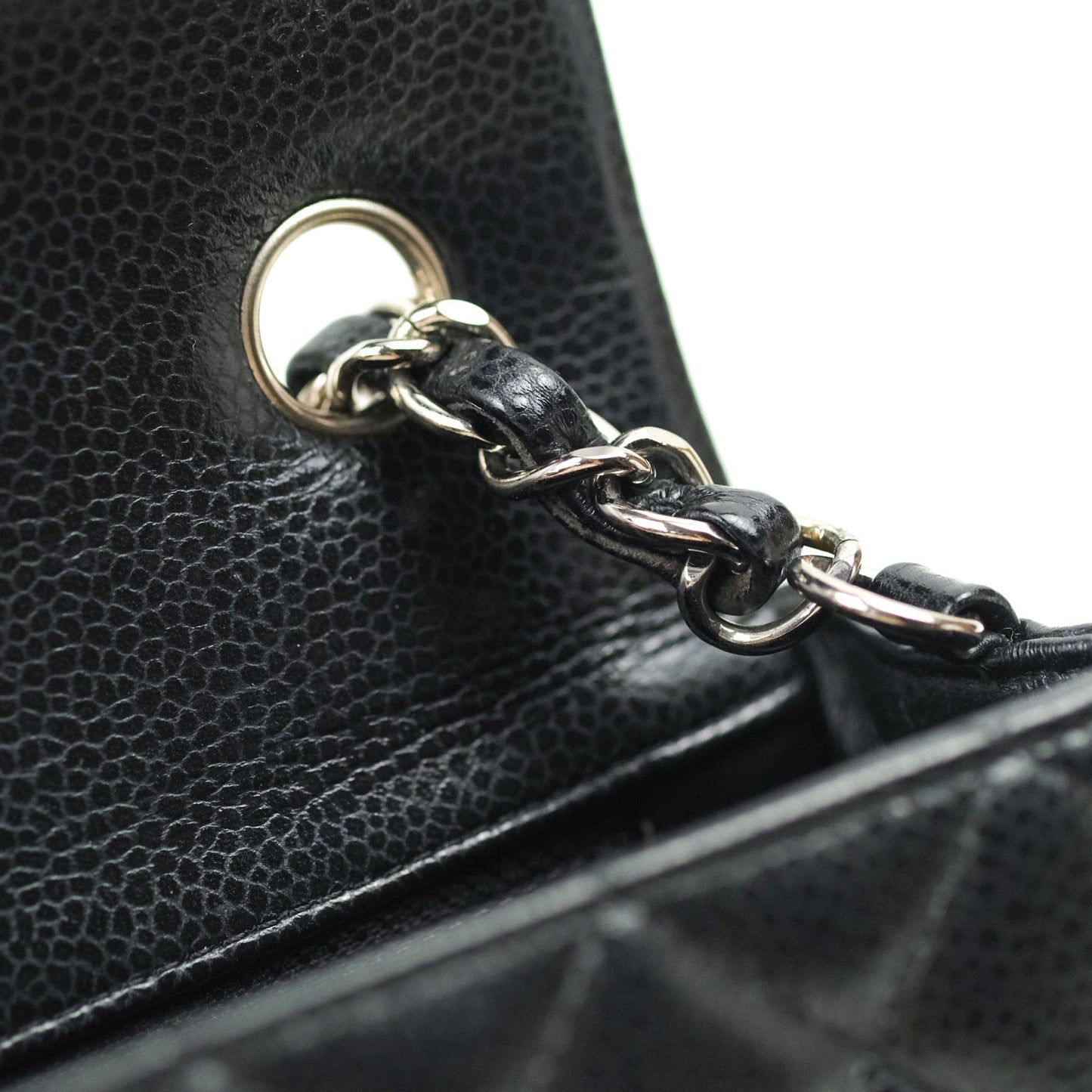 Chanel Quilted Mini Rectangular Black Caviar Silver Hardware