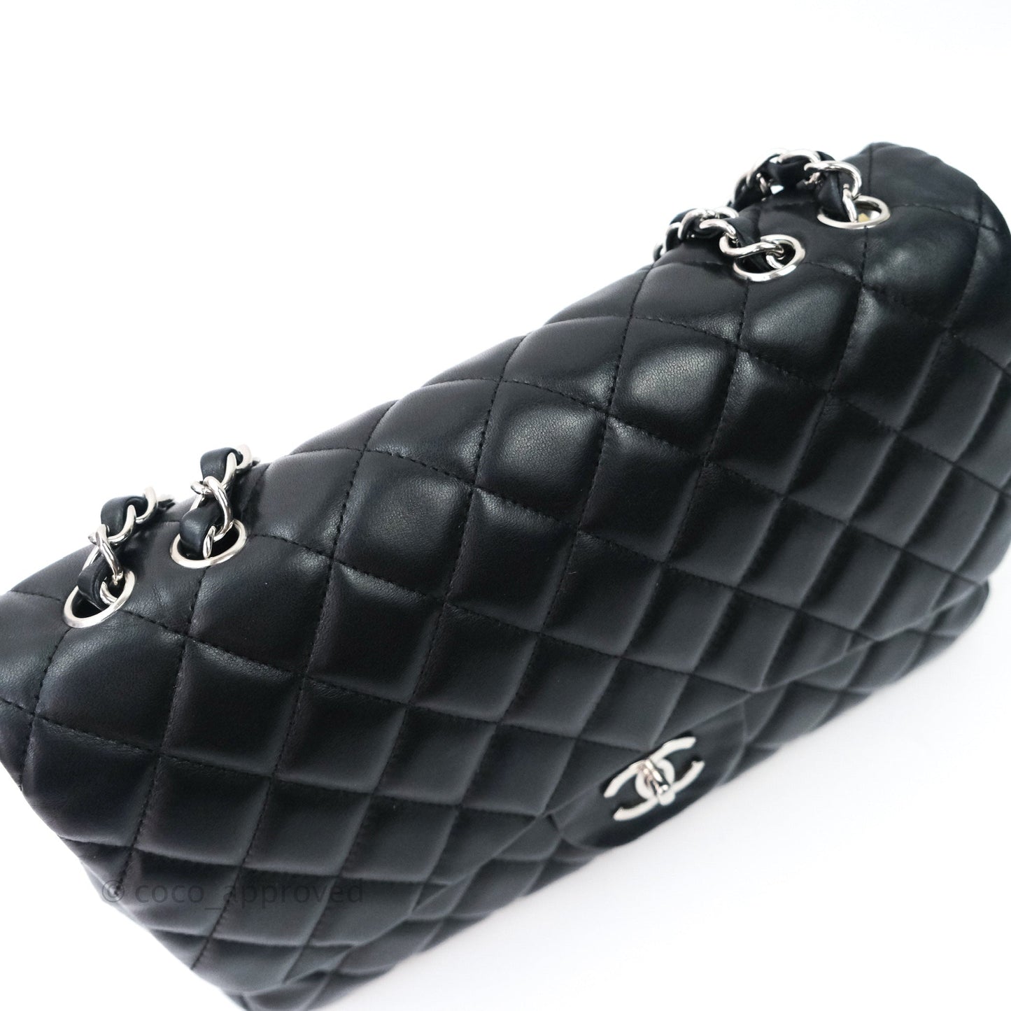 Chanel Jumbo Single Flap Black Lambskin Silver Hardware⁣⁣