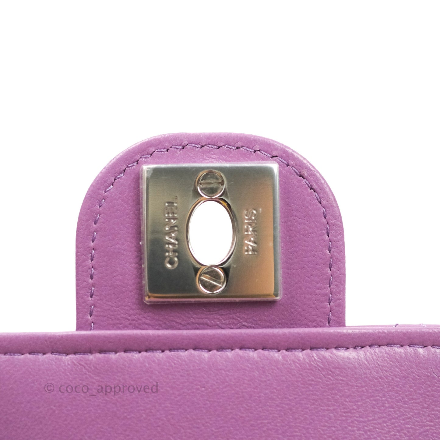 Chanel Classic Quilted Purple Silver Hardware Phone Holder