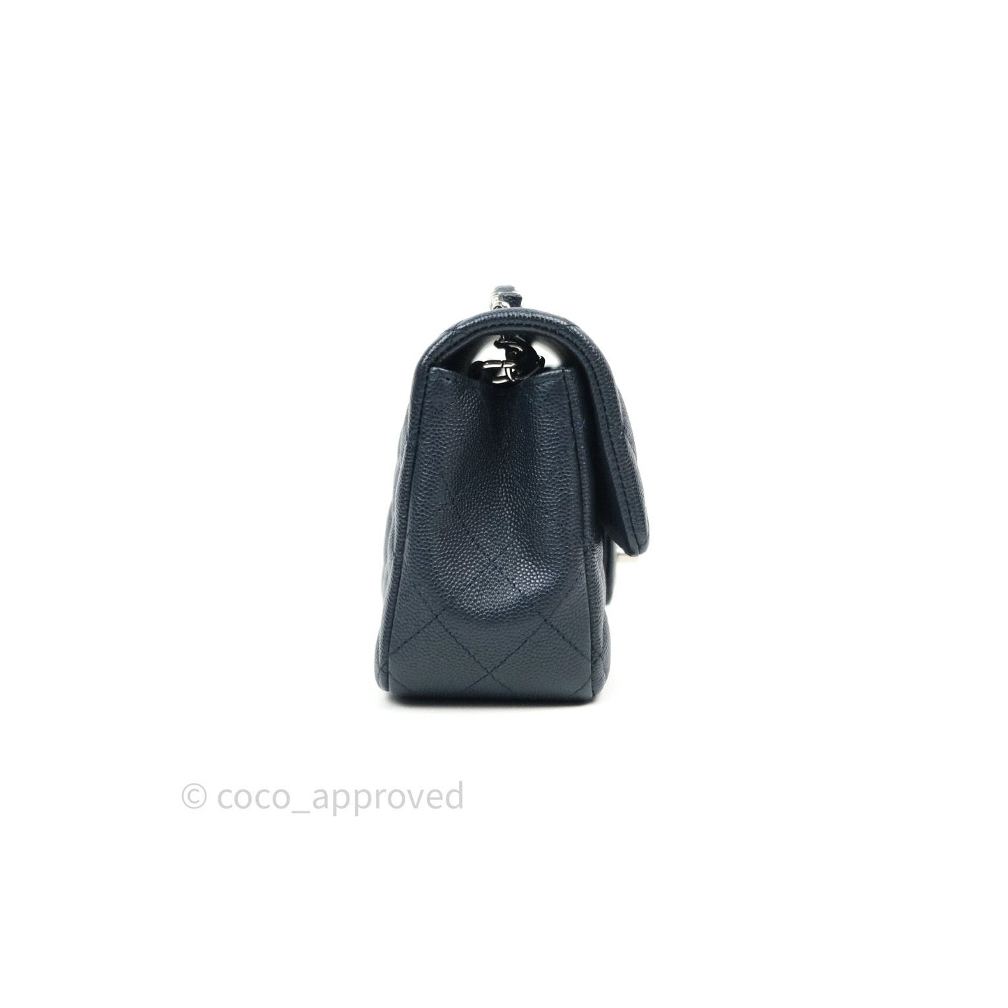 Chanel Quilted Mini Rectangular Navy Caviar Silver Hardware
