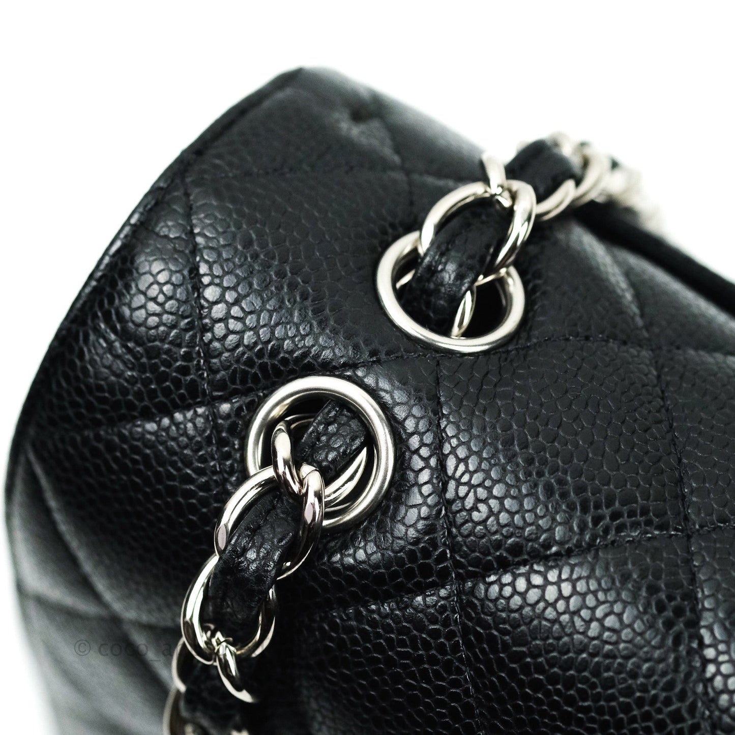 Chanel Quilted Maxi Single Flap Black Caviar Silver Hardware