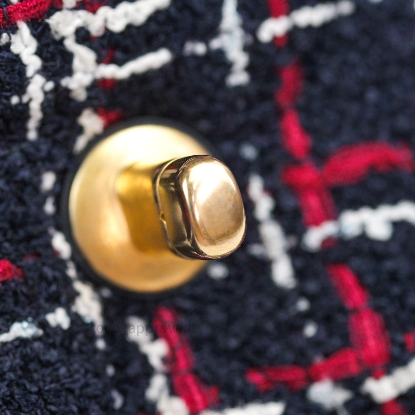 Chanel 19 Small Tweed Red Navy Mixed Hardware