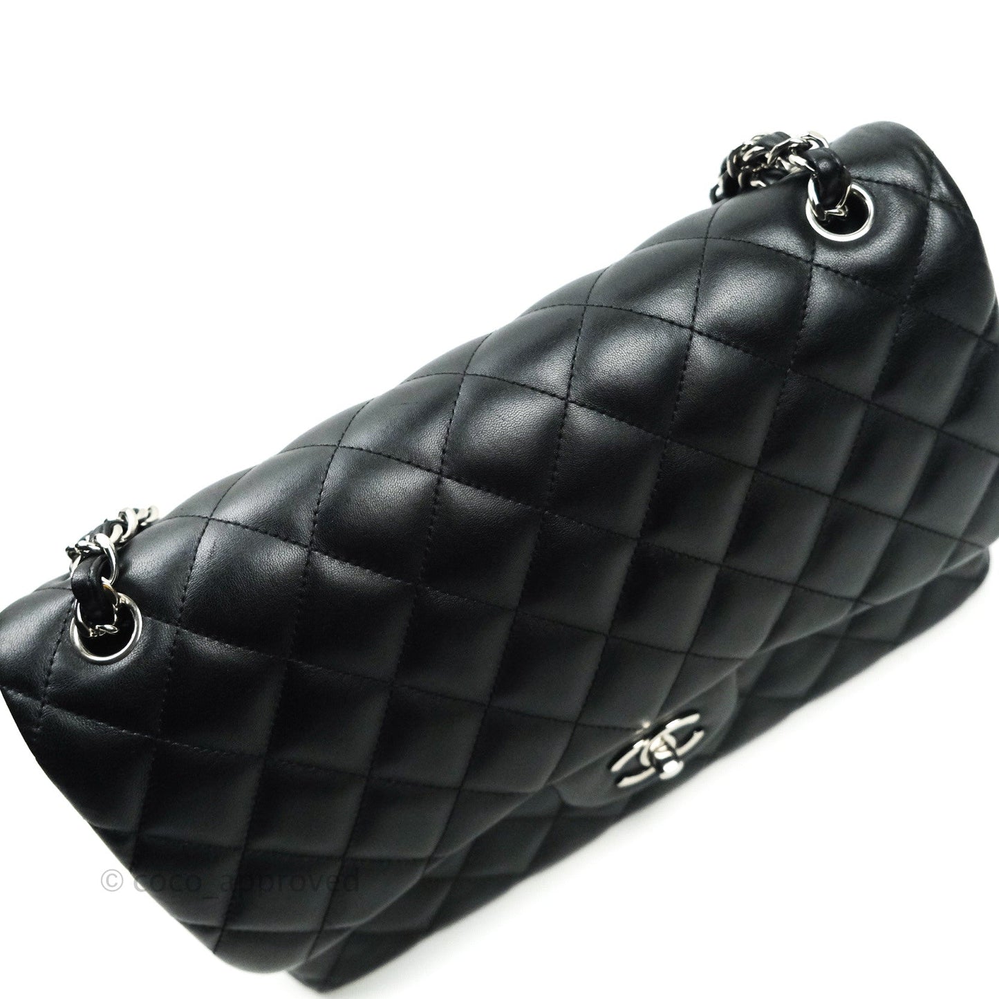 Chanel Jumbo Double Flap Black Lambskin Silver Hardware⁣⁣