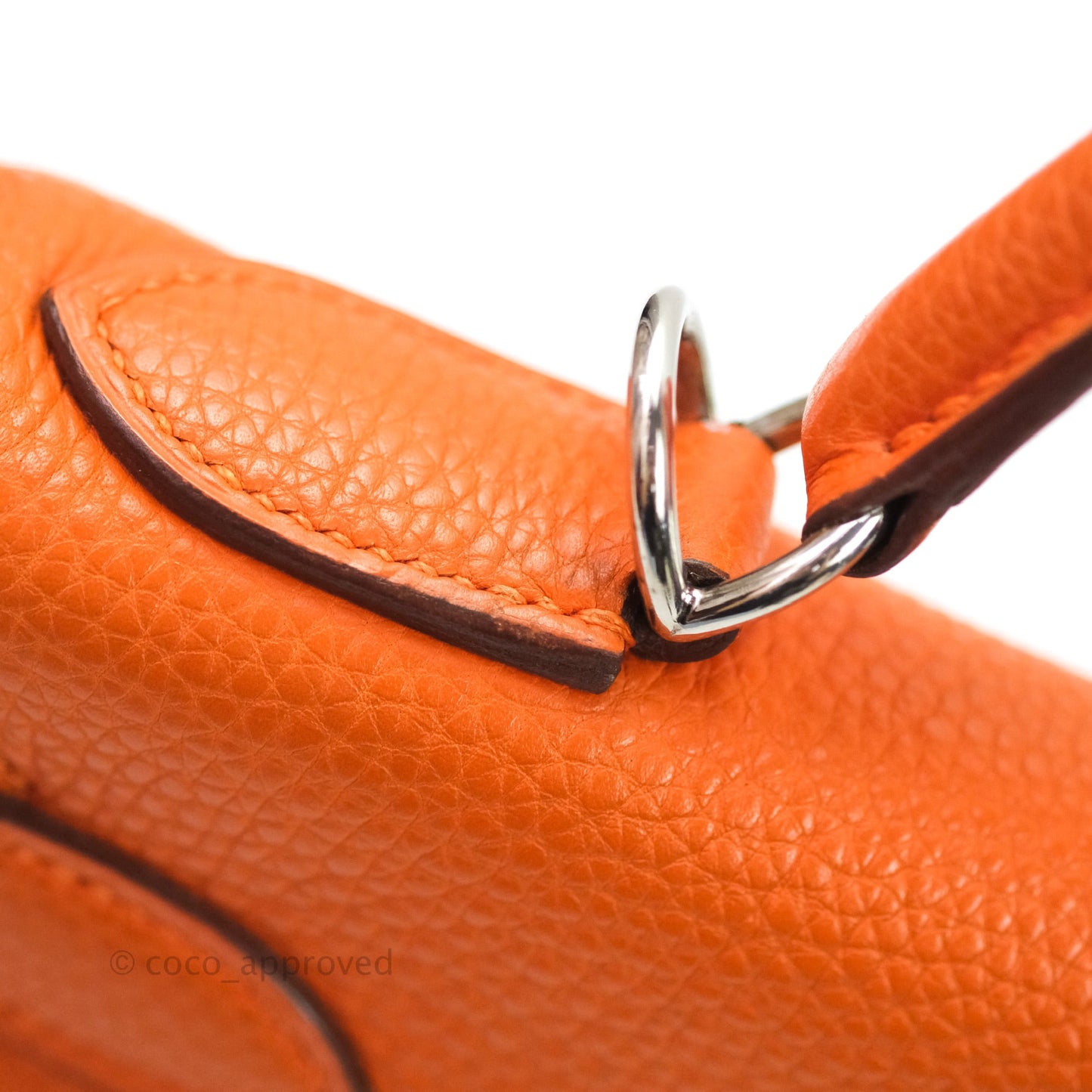 Hermès Kelly 28 Orange Palladium Hardware Togo