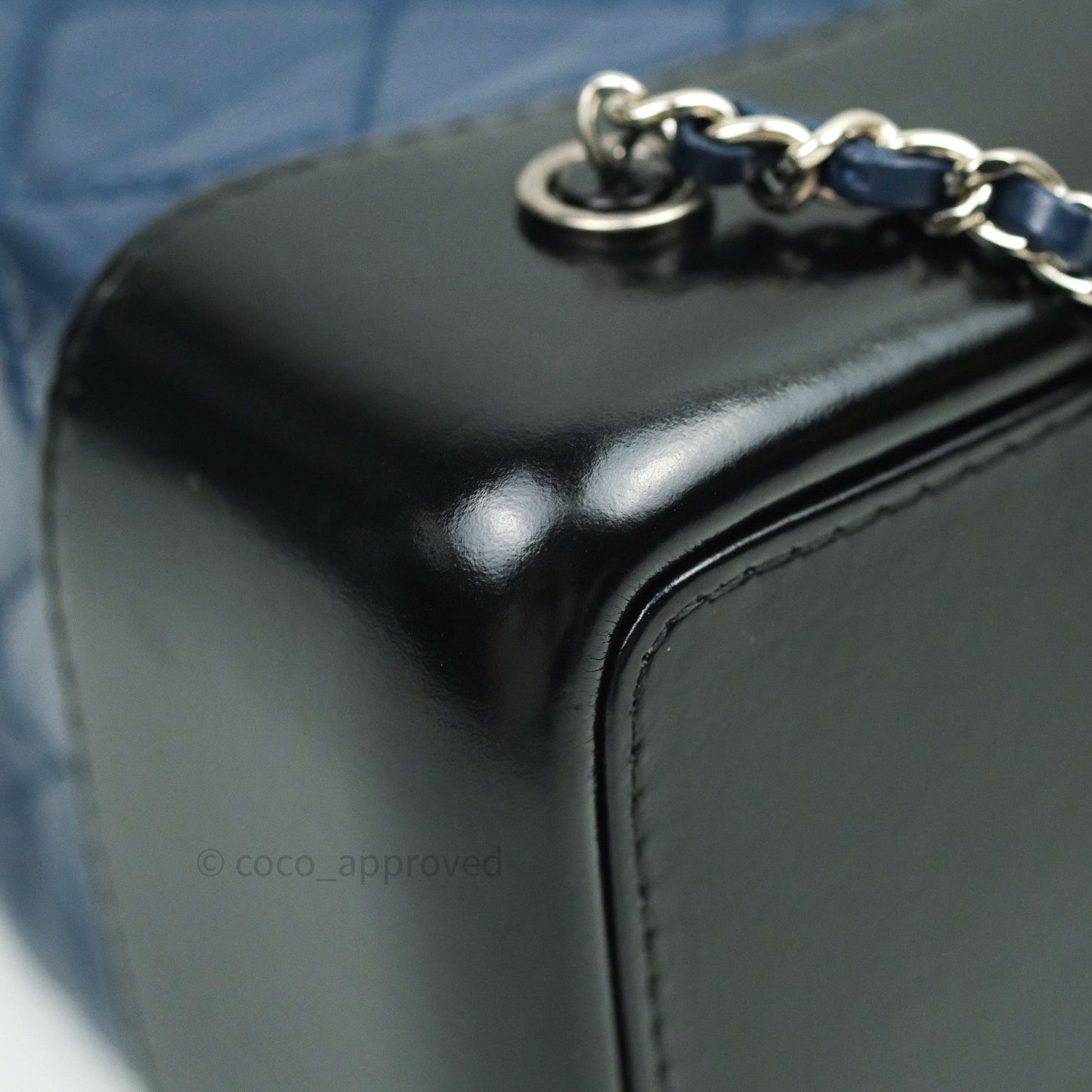 Chanel Gabrielle Backpack Black Aged Calfskin Small Navy Black