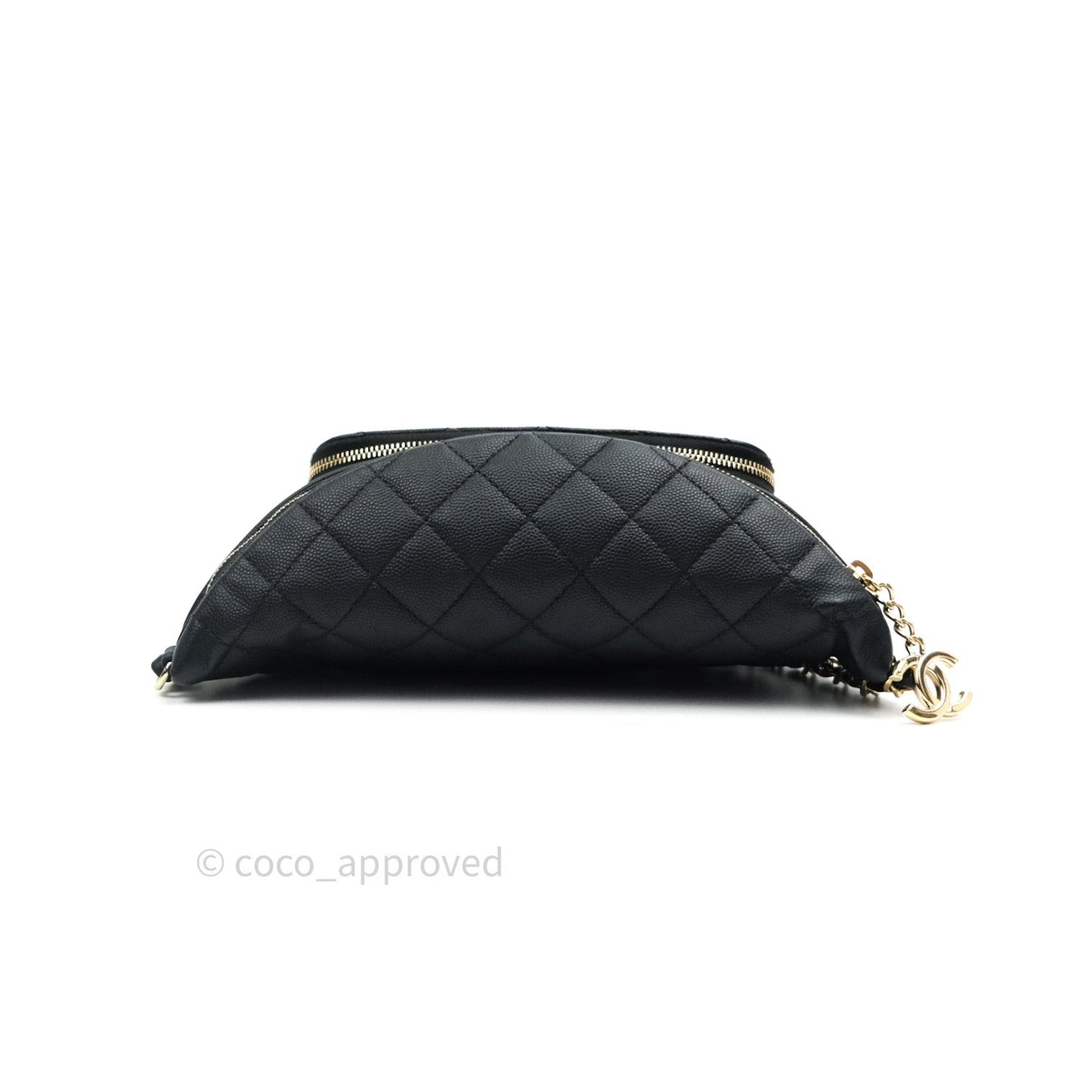 Chanel Quilted Business Affinity Waist Belt Bag Black Caviar Gold Hardware