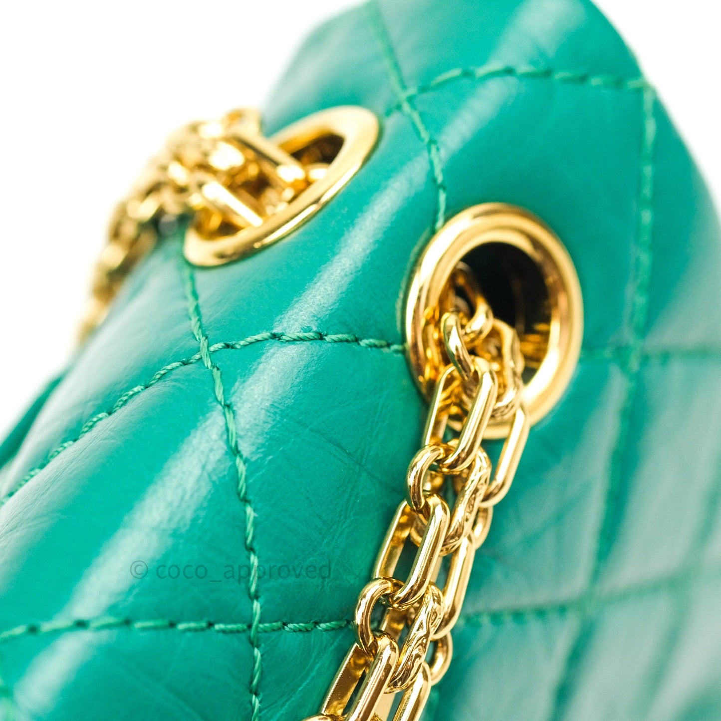 Chanel Mini Reissue 224 Green Aged Calfskin Gold Hardware