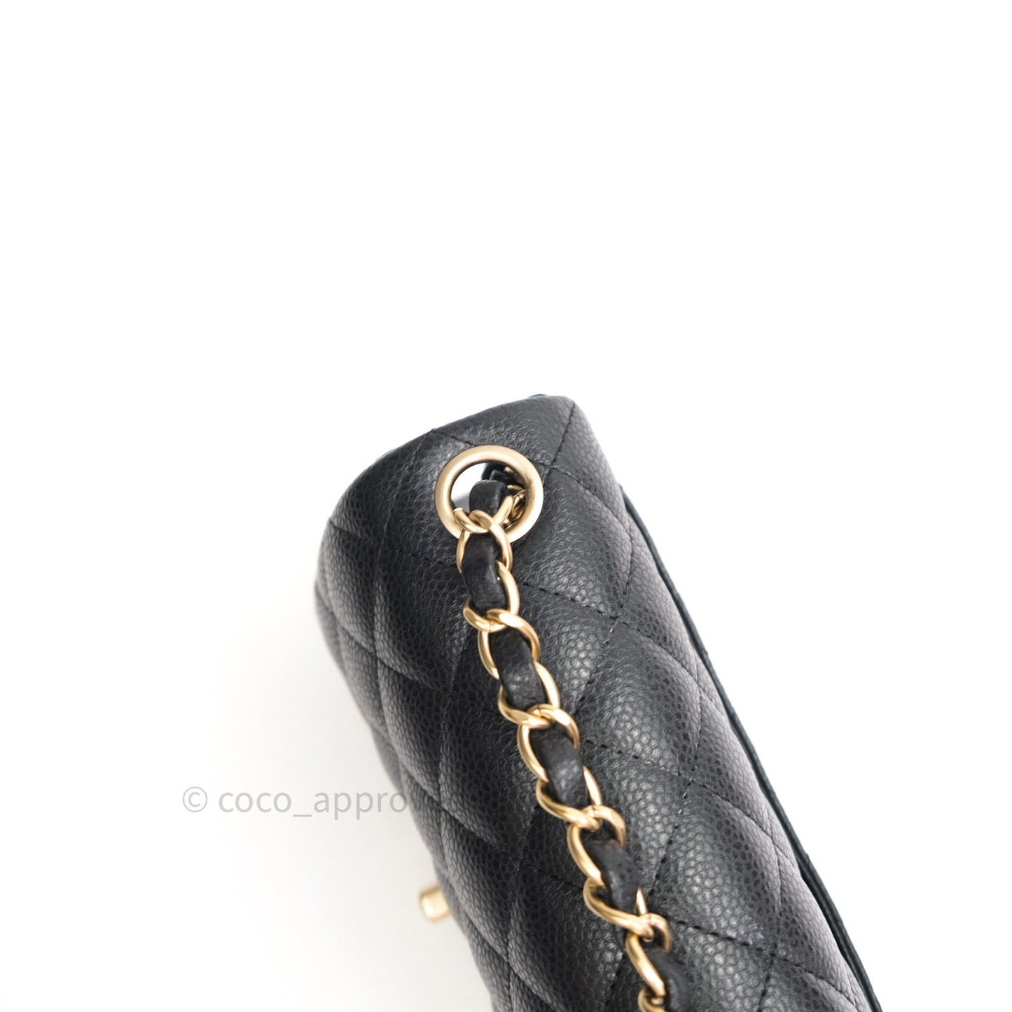Chanel Mini Square Dark Gray Caviar Gold Hardware
