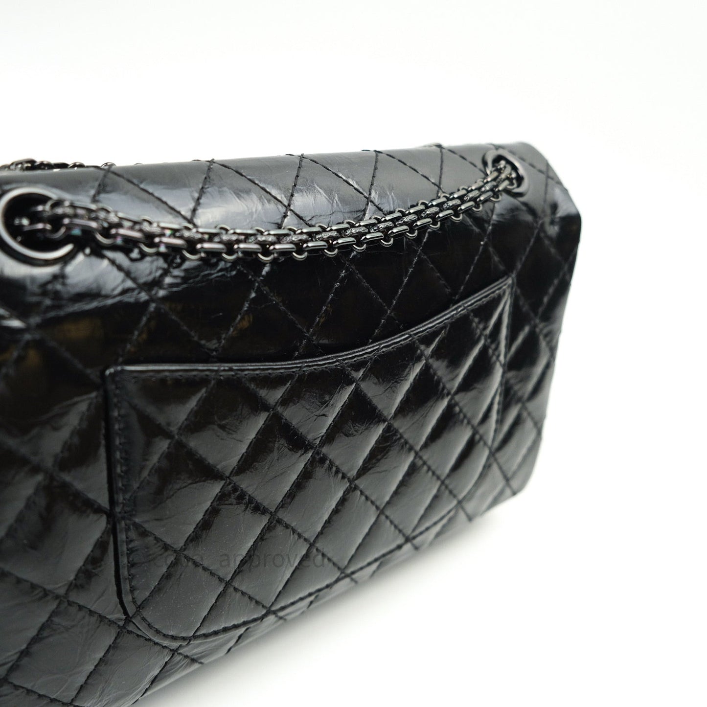 Chanel 2.55 Reissue Glazed Calfskin So Black 225 Black Hardware