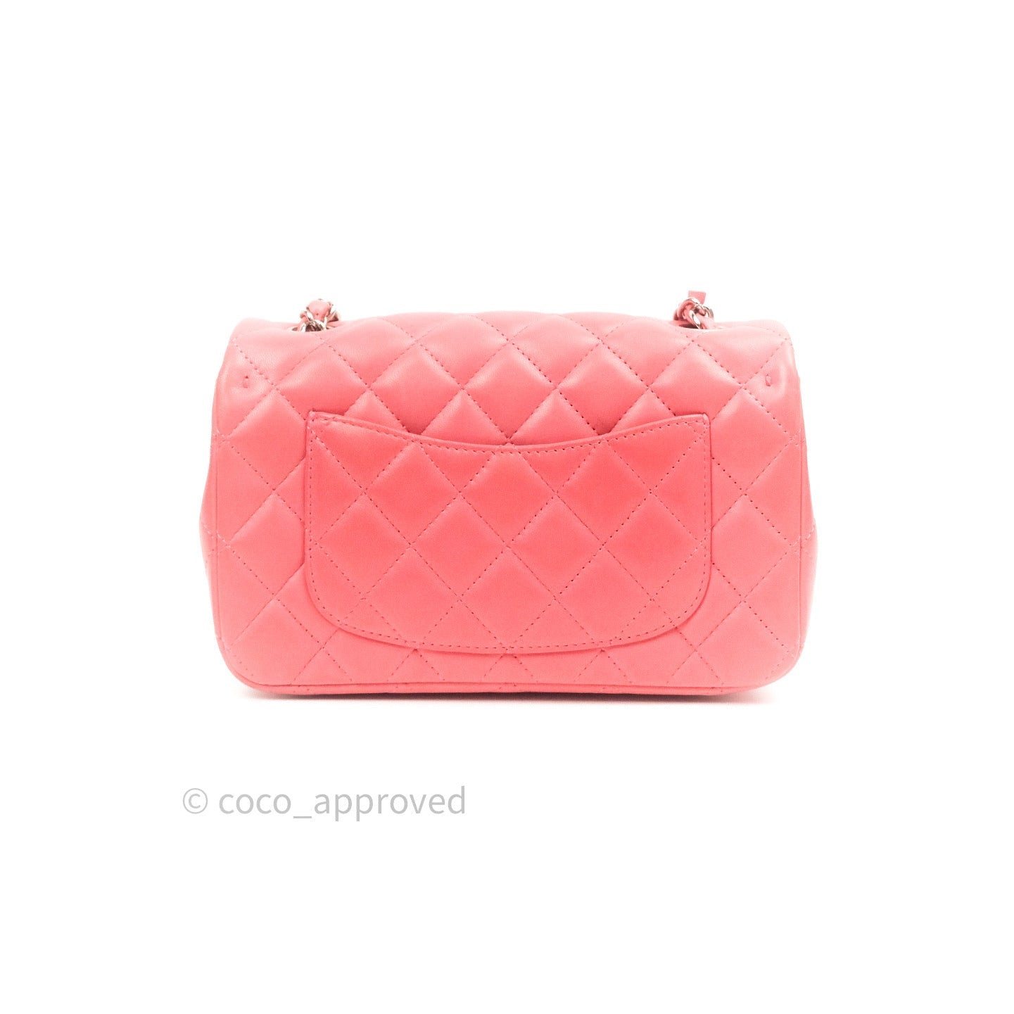 Chanel Quilted Mini Rectangular Pink Lambskin Silver Hardware