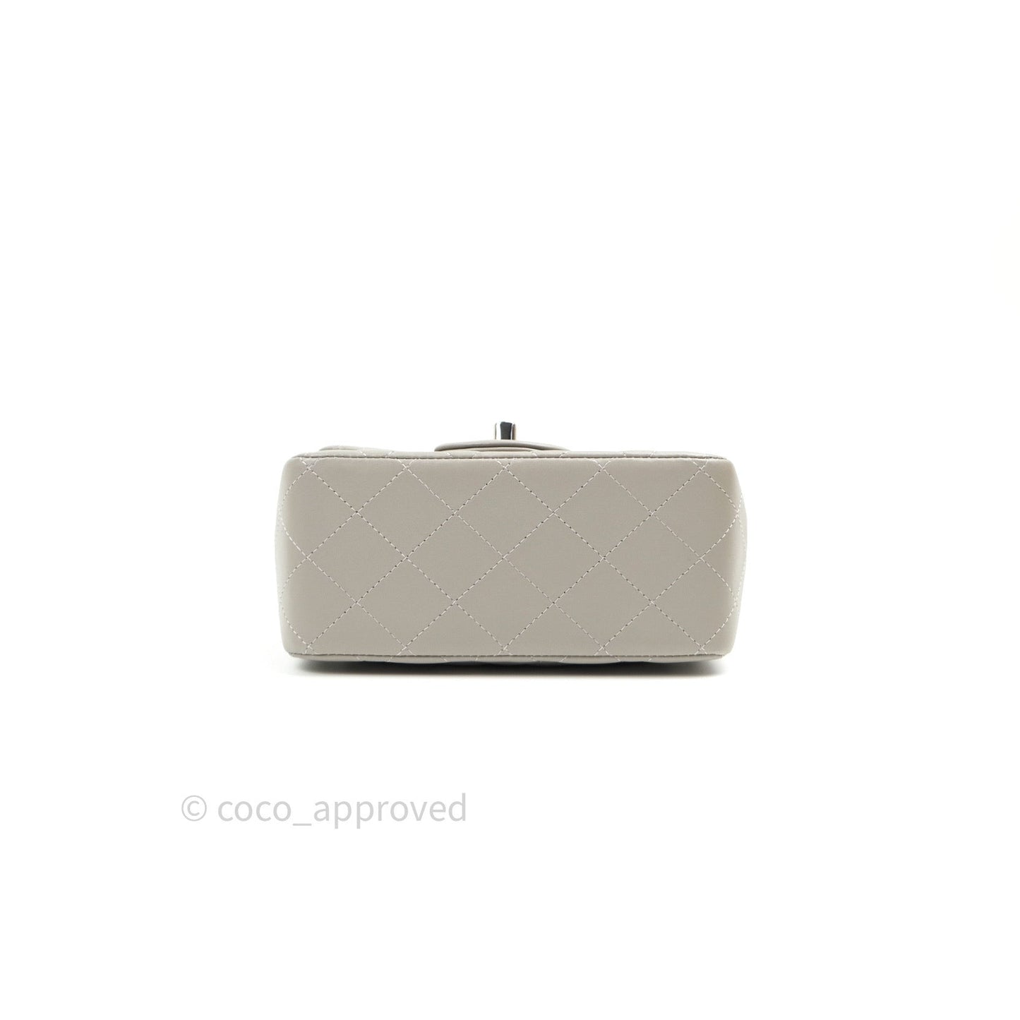 Chanel Mini Square Grey Lambskin Silver Hardware 19B