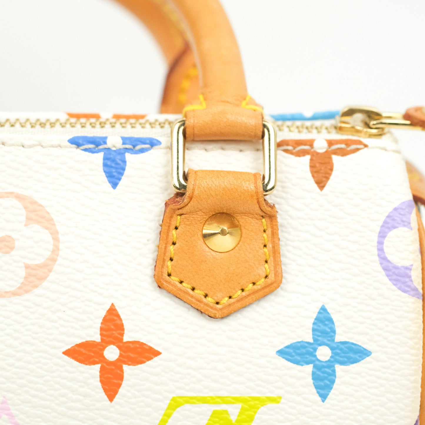 Louis Vuitton x Takashi Murakami Monogram Nano Speedy White Rainbow