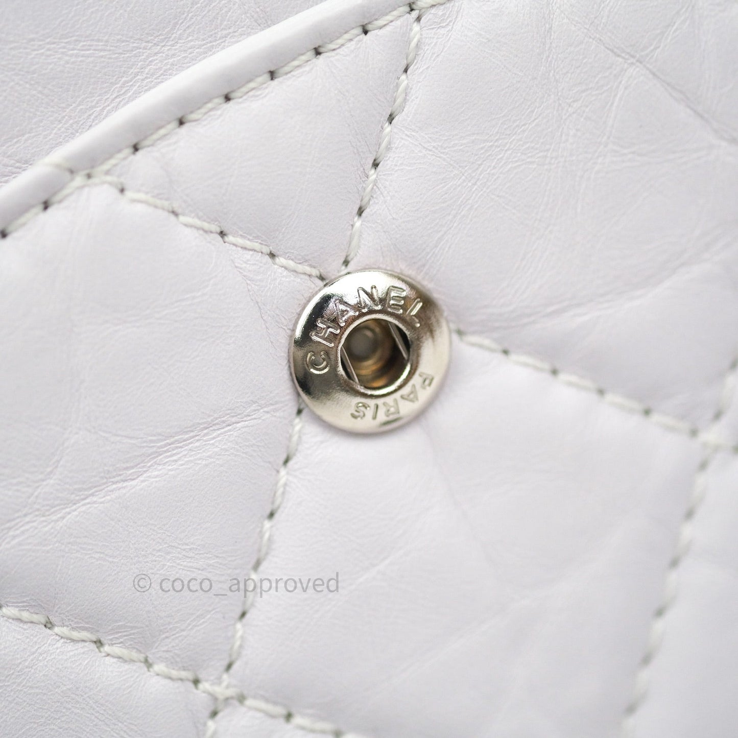 Chanel Reissue Quilted Aged Calfskin White Black Hardware 227
