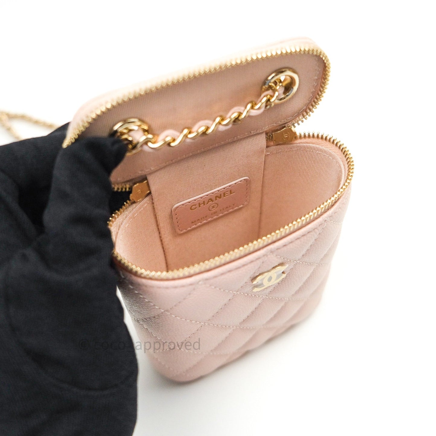 Chanel Classic Mini Vanity With Chain Pink Caviar Gold Hardware