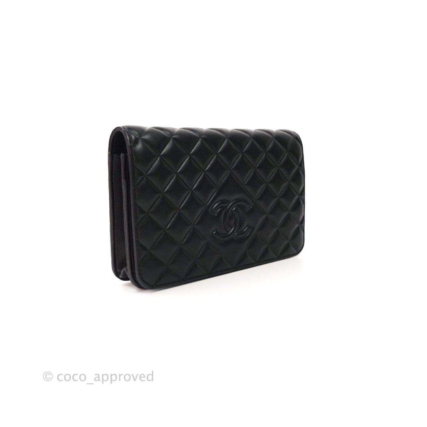 Chanel Quilted Wallet on Chain WOC Black Calfskin Gold Hardware