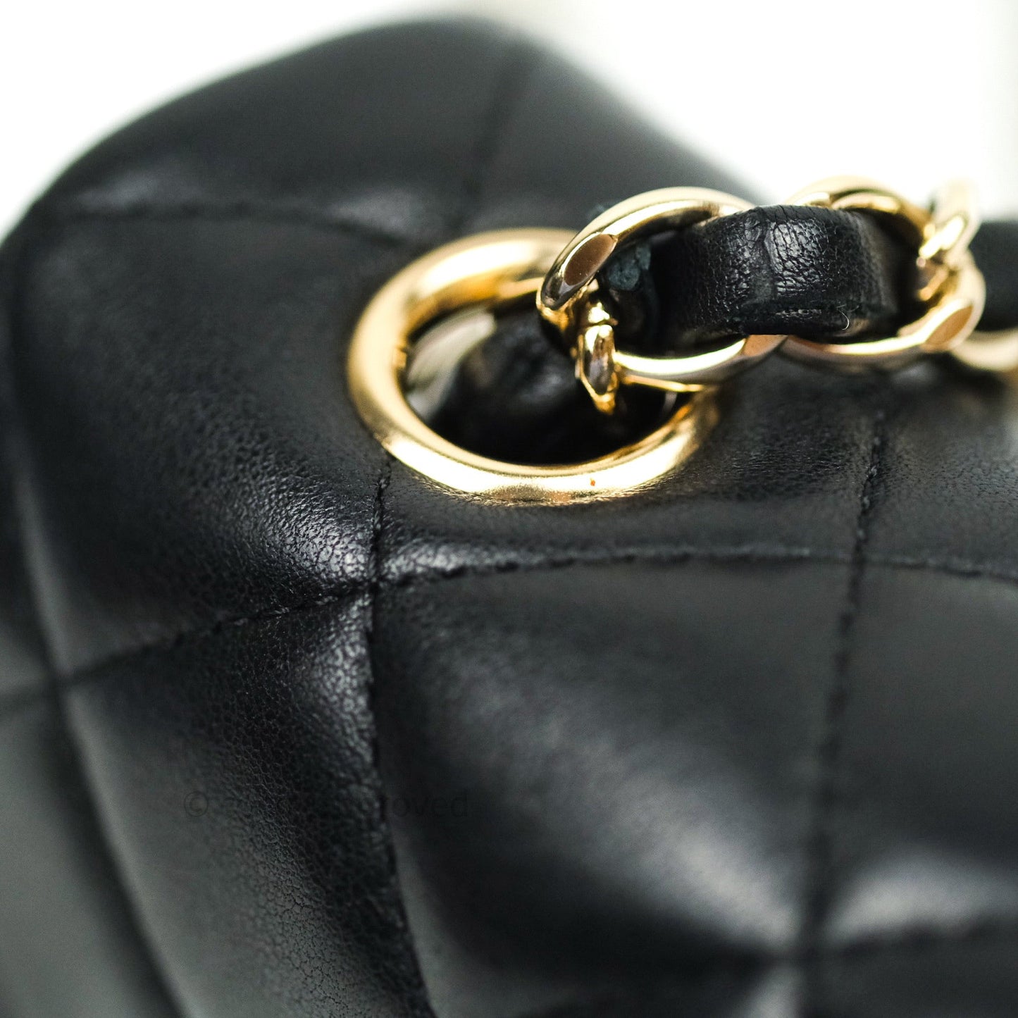 Chanel Quilted Mini Rectangular Black Lambskin Gold Hardware