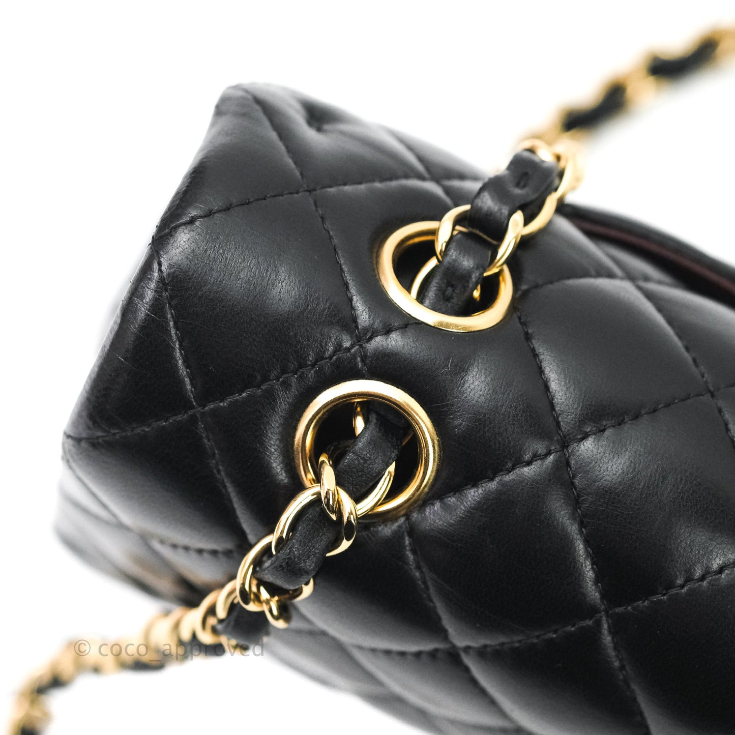 Chanel Classic M/L Medium Double Flap Bag Black Lambskin Gold Hardware