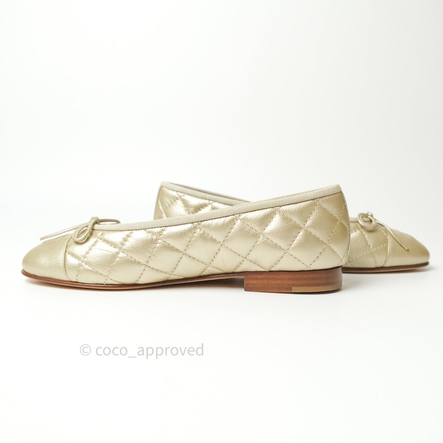 Chanel Ballerina CC Caviar Light Gold Size 36