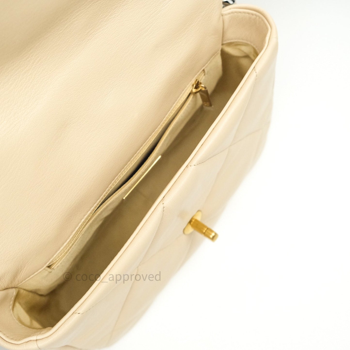 Chanel 19 Small Beige Goatskin Mixed Hardware 20A