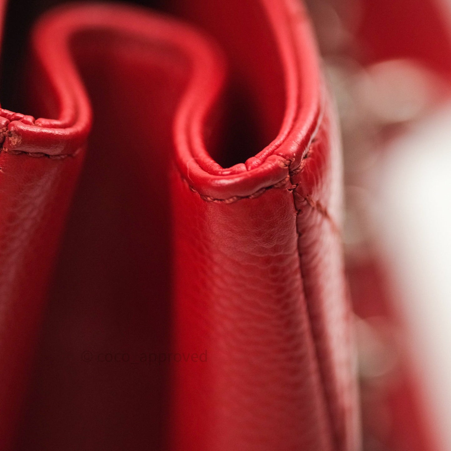 Chanel XL Grand Shopping Tote GST Red Caviar Silver Hardware