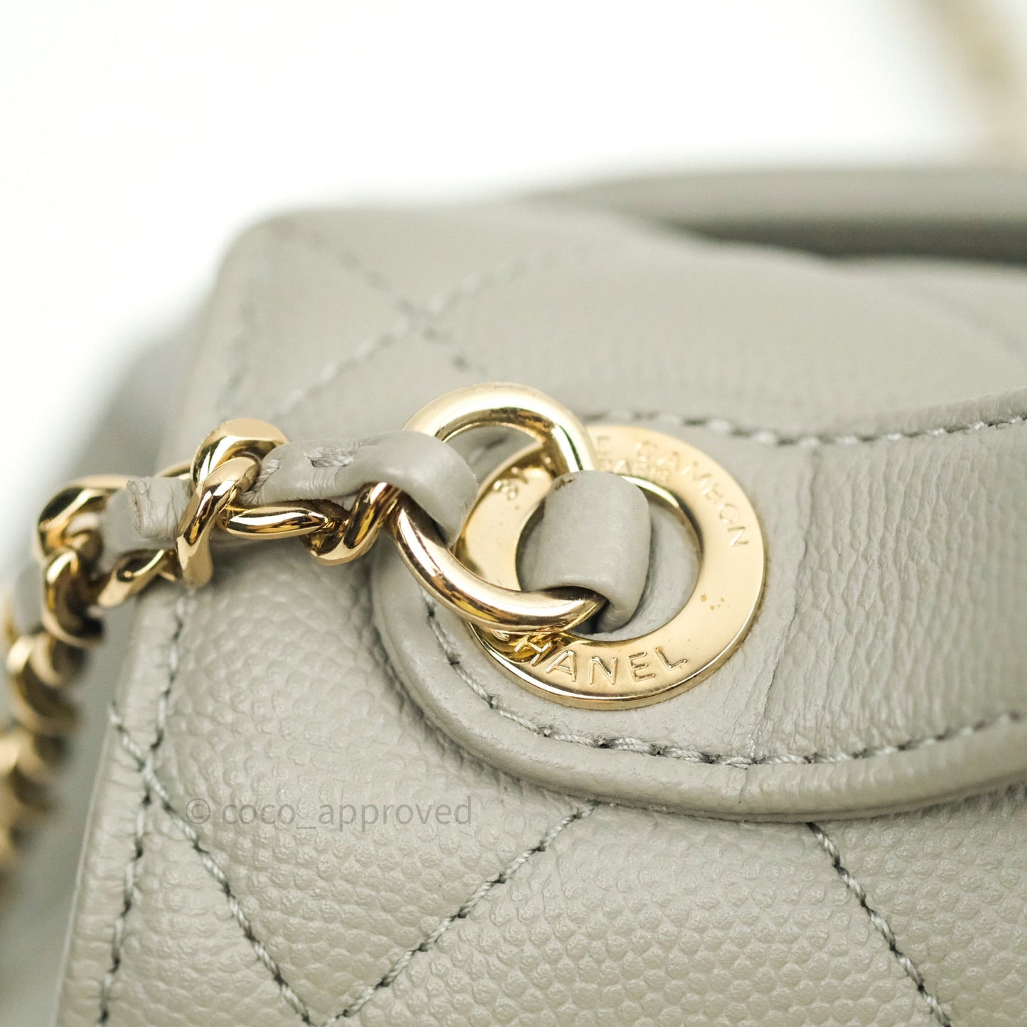 Chanel Quilted Small Business Affinity Flap Grey Caviar Light Gold Hardware