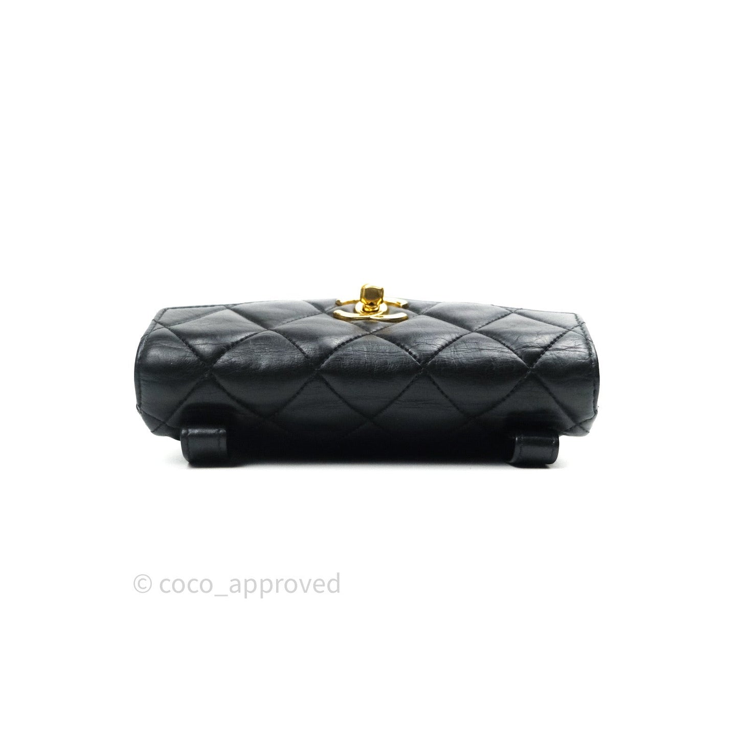 Chanel Quilted Belt Bag Black Lambskin 24K Gold Hardware