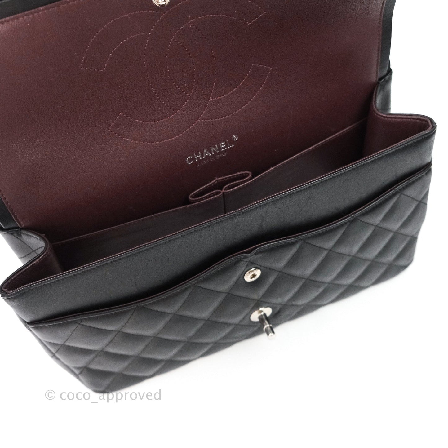 Chanel Jumbo Double Flap Black Lambskin Silver Hardware⁣⁣