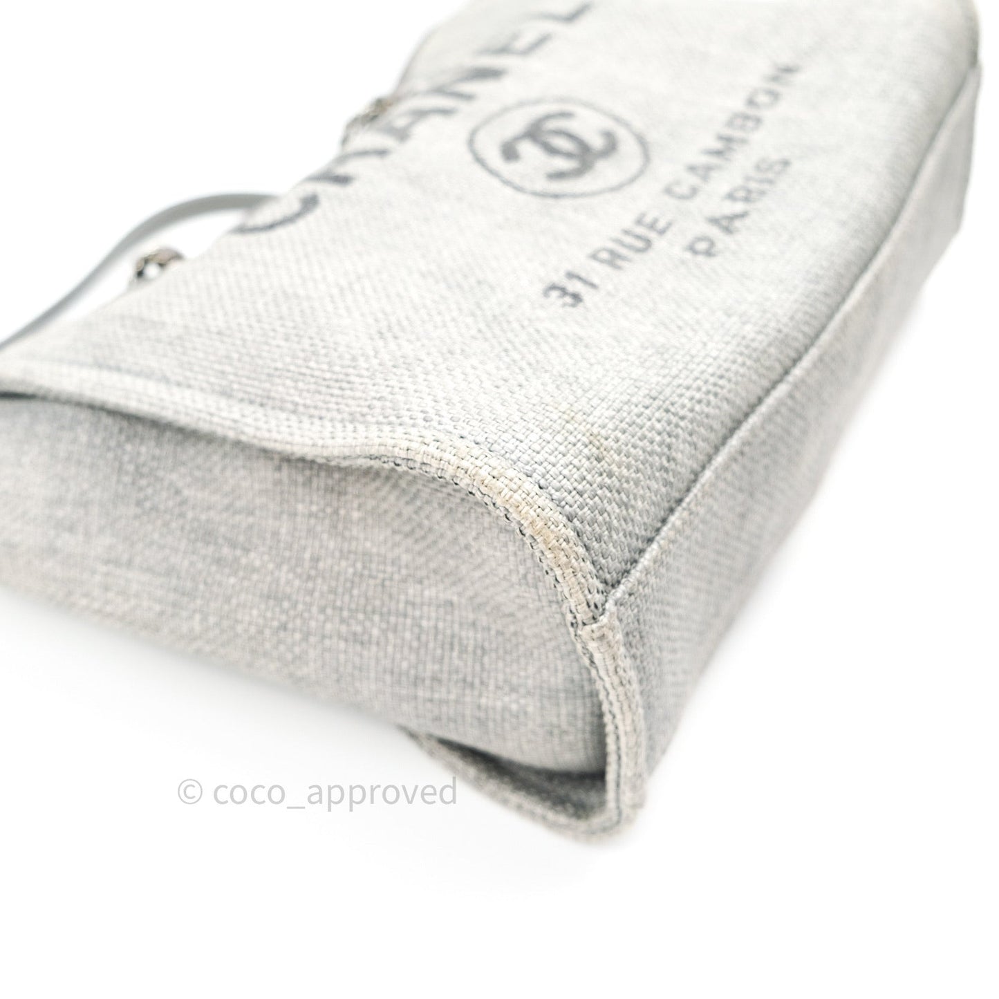 Chanel Canvas Deauville Medium Tote Grey