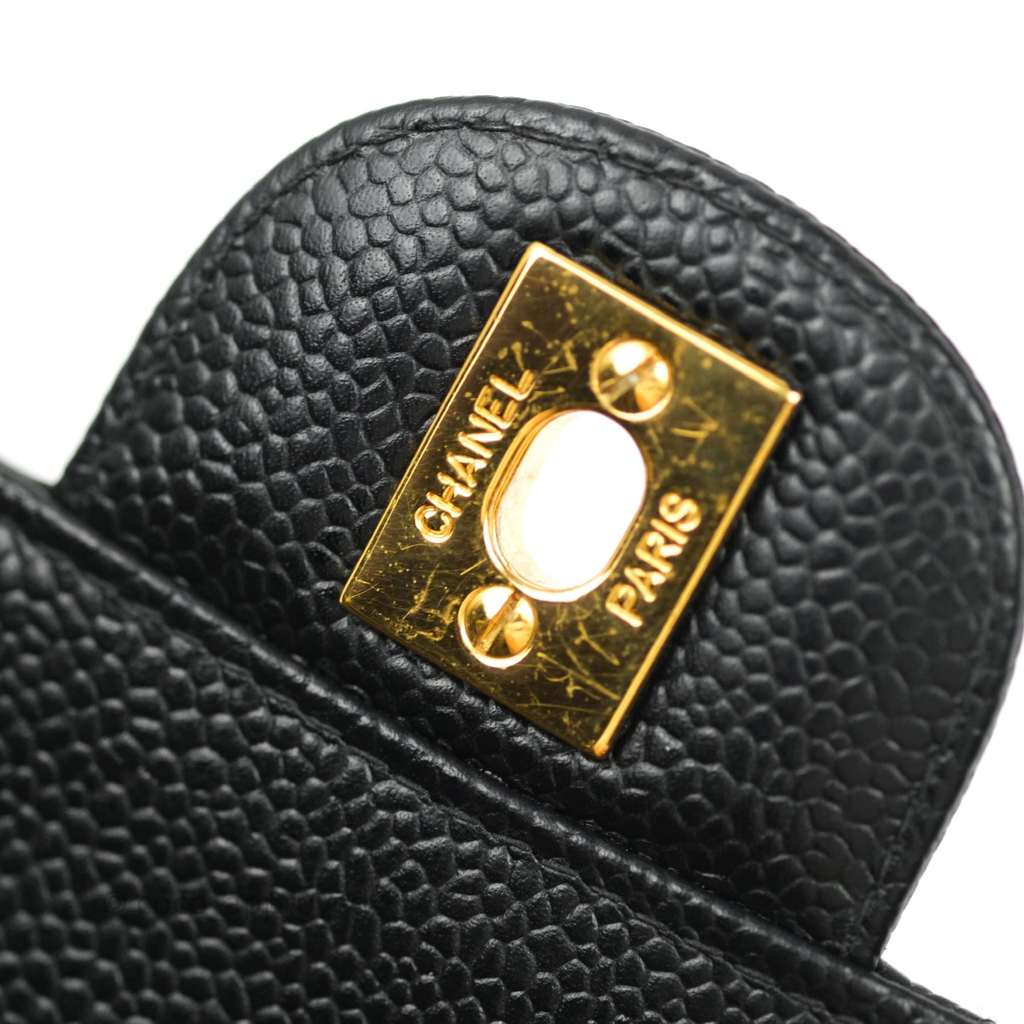 Chanel Classic Vintage Jumbo Single Flap Black Caviar 24K Gold Hardware