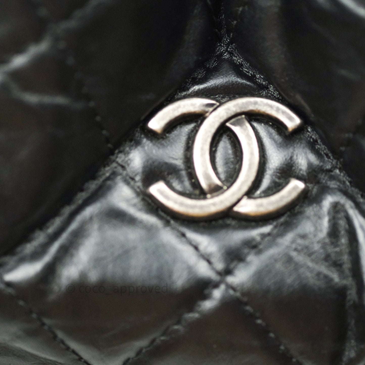 Chanel Gabrielle Backpack Black Aged Calfskin Small Black Mixed Hardware