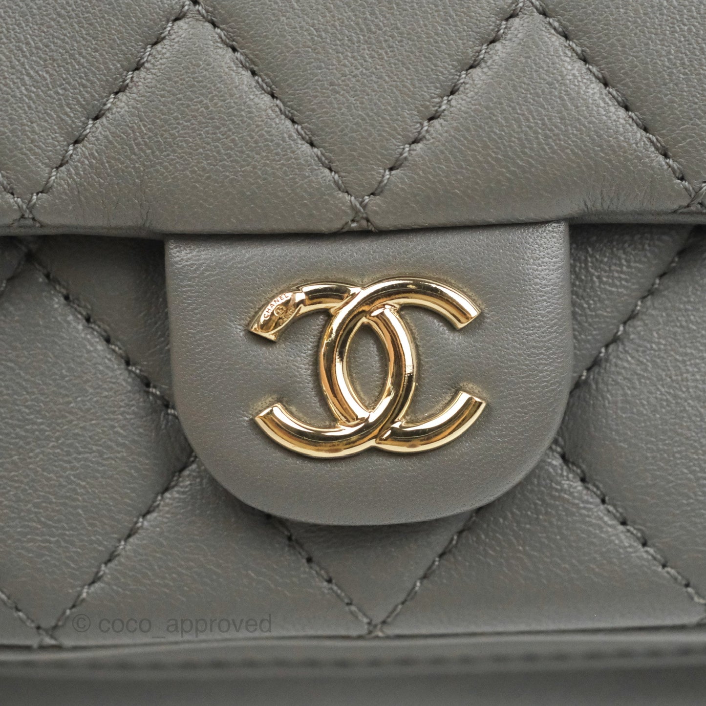 Chanel Quilted Small Duma Drawstring Backpack Grey Lambskin Gold Hardware 22A