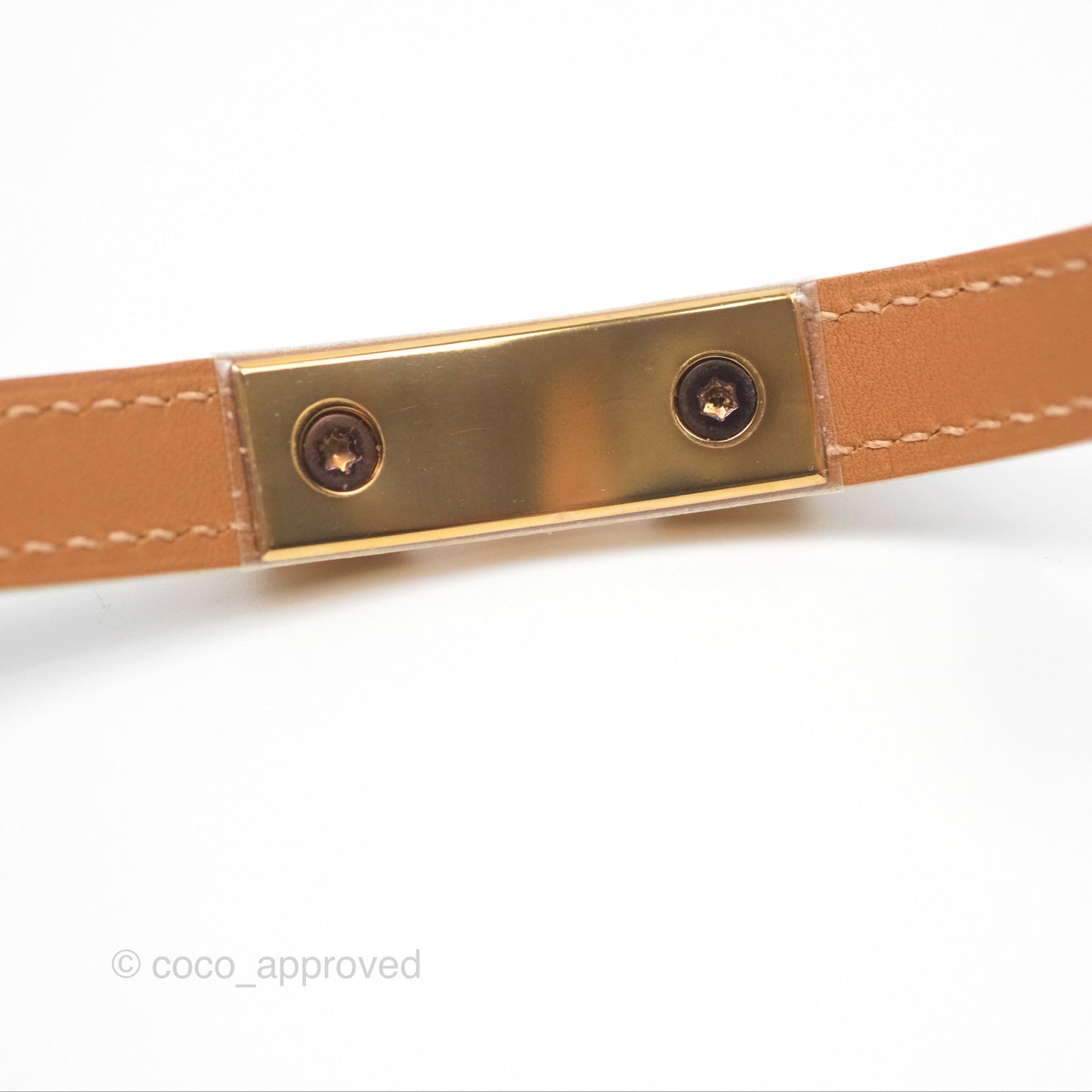 Hermès Rivale Double Tour Bracelet White Epsom Gold Hardware