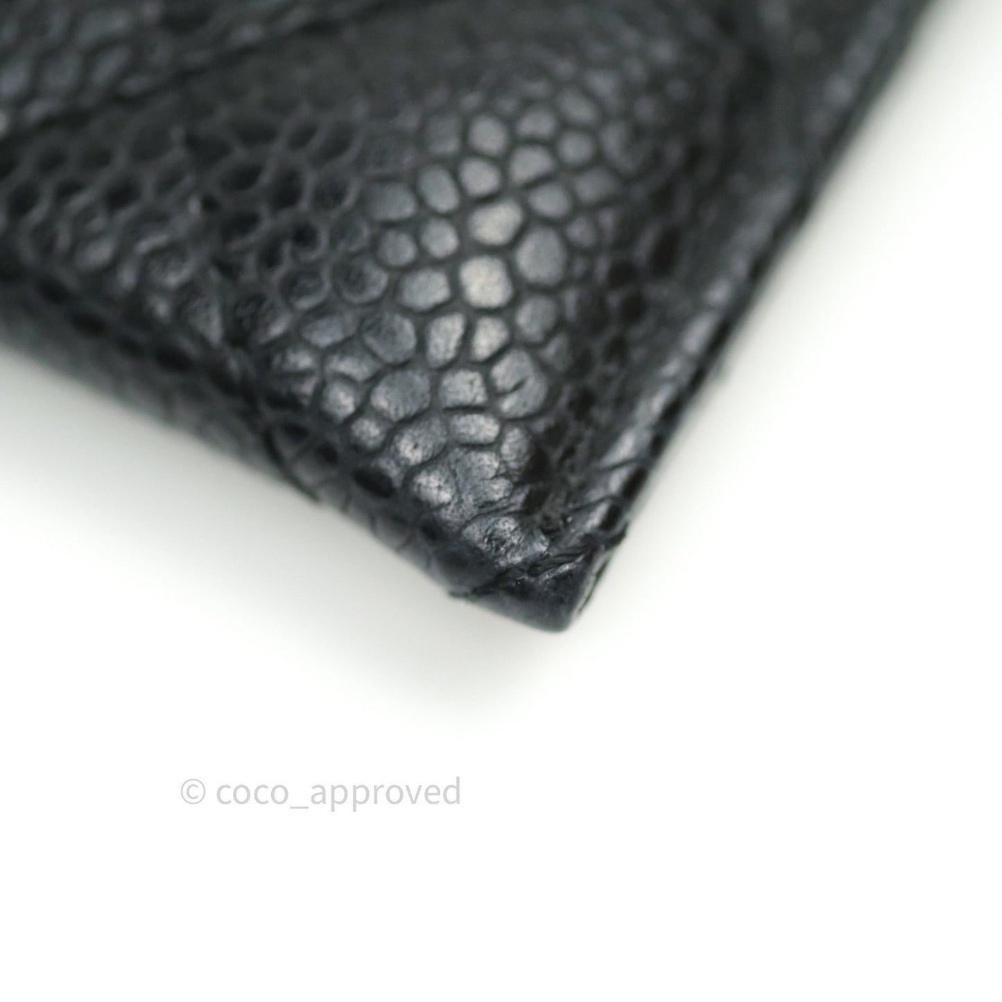 Chanel Quilted Classic Black Caviar Gold Hardware Flat Card Holder