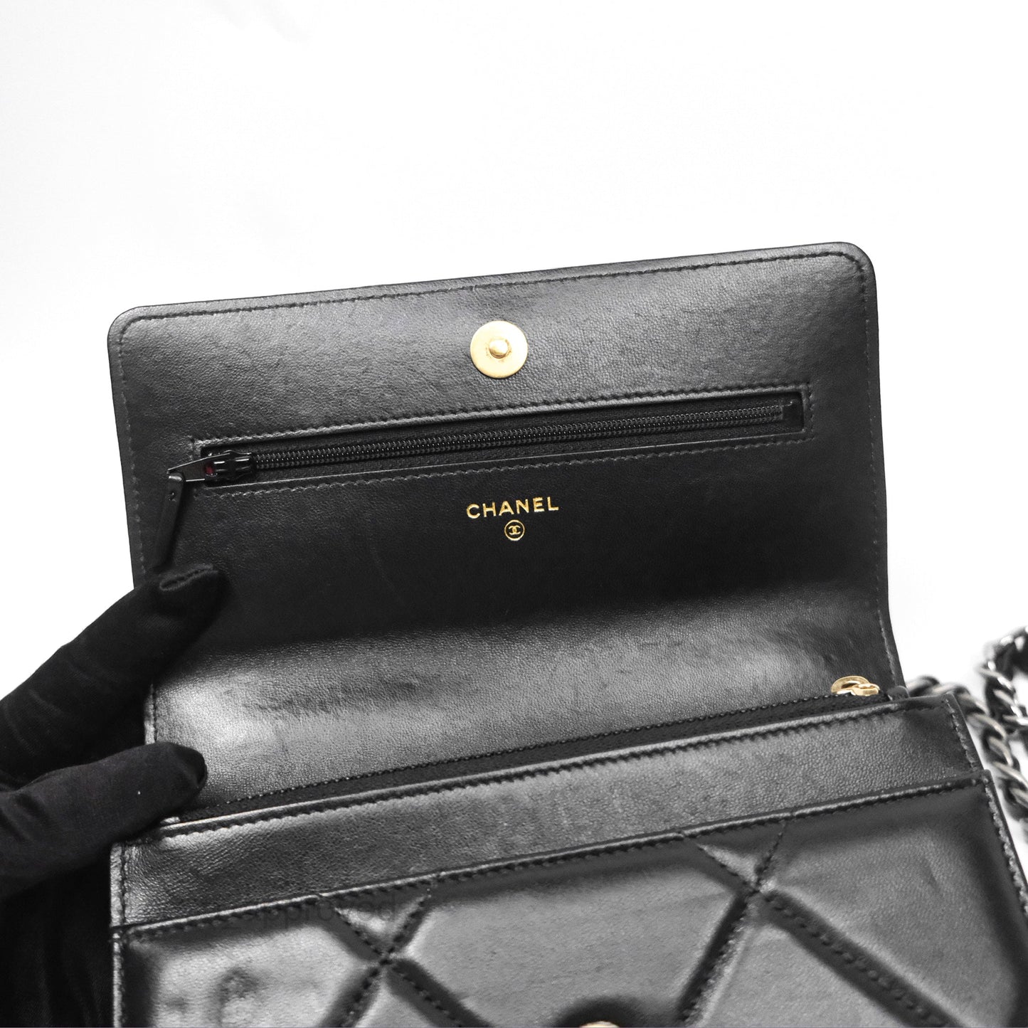 Chanel 19 Wallet on Chain WOC Black Mixed Hardware