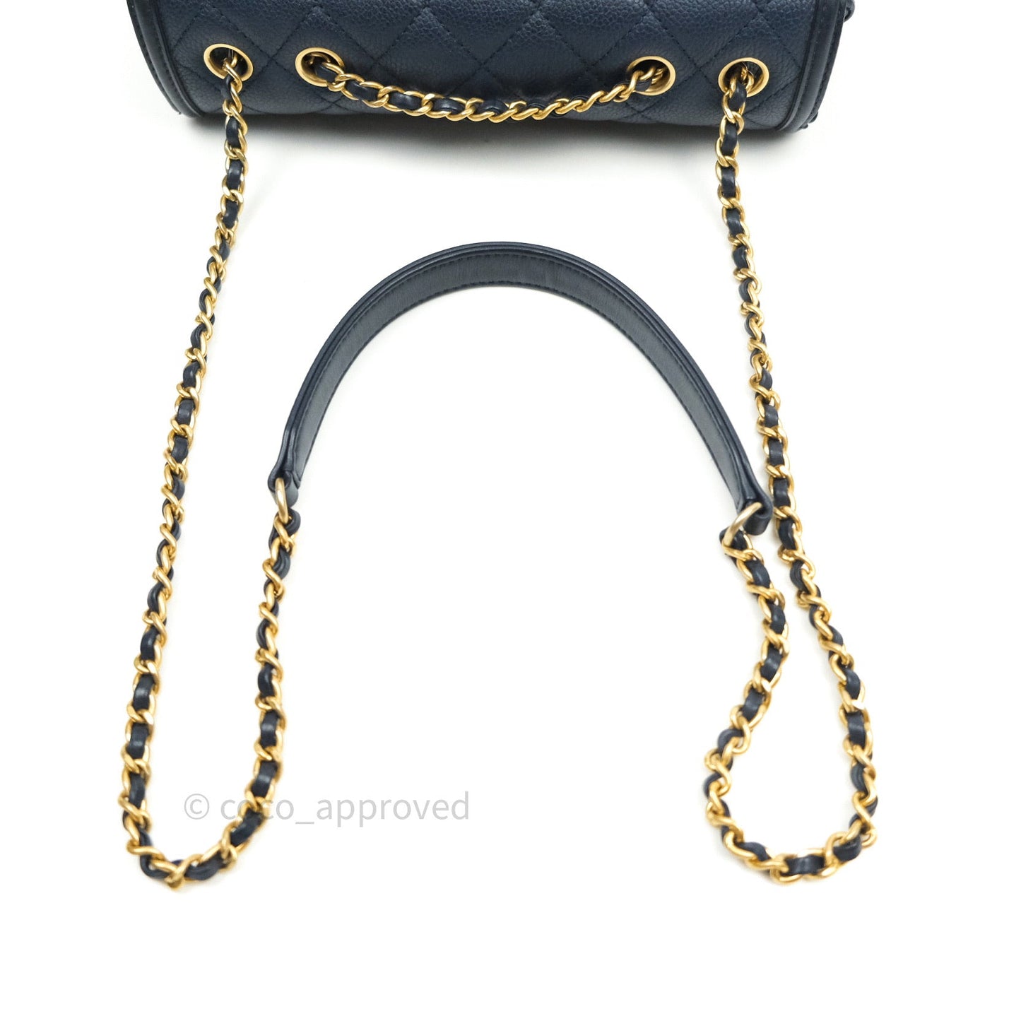 Chanel Caviar Quilted Small CC Filigree Flap Navy Black