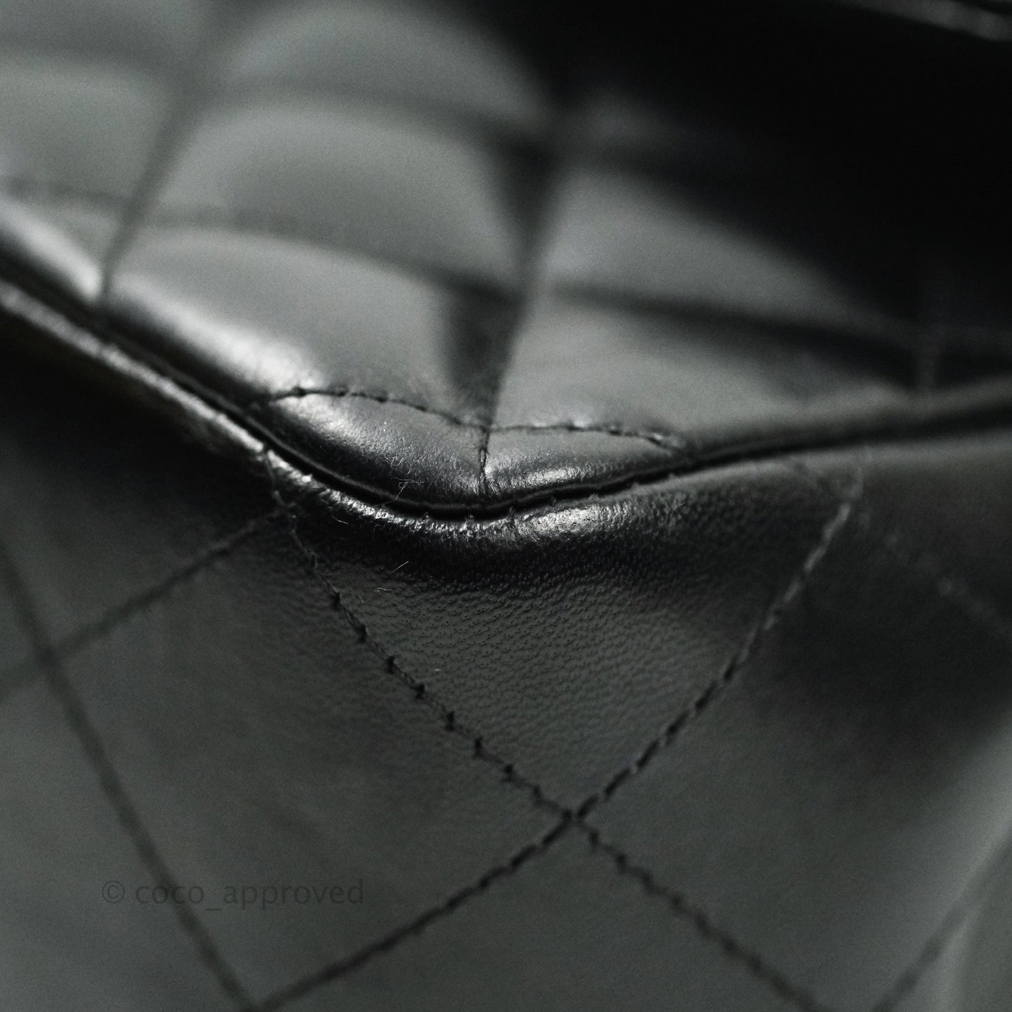 Chanel Jumbo Double Flap Bag Black Lambskin Silver Hardware⁣⁣