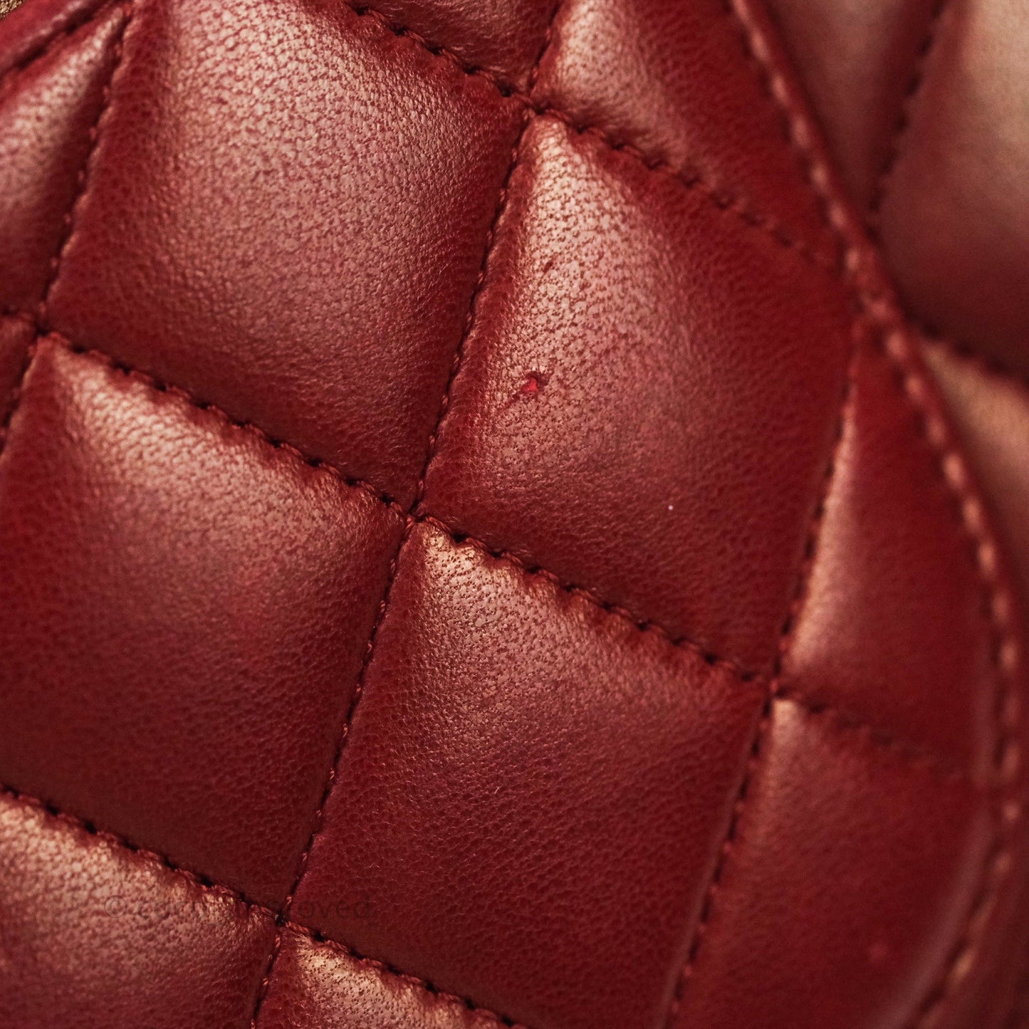 Chanel Classic M/L Medium Double Flap Dark Red Lambskin Gunmetal Hardware