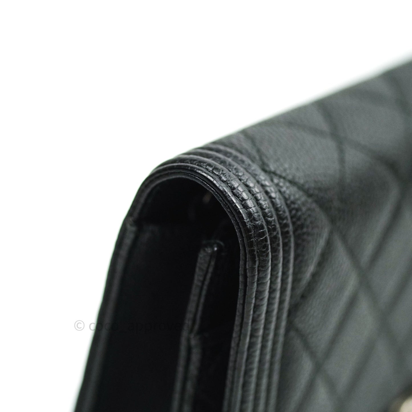 Chanel Boy Wallet on Chain WOC Black Caviar Ruthenium Hardware