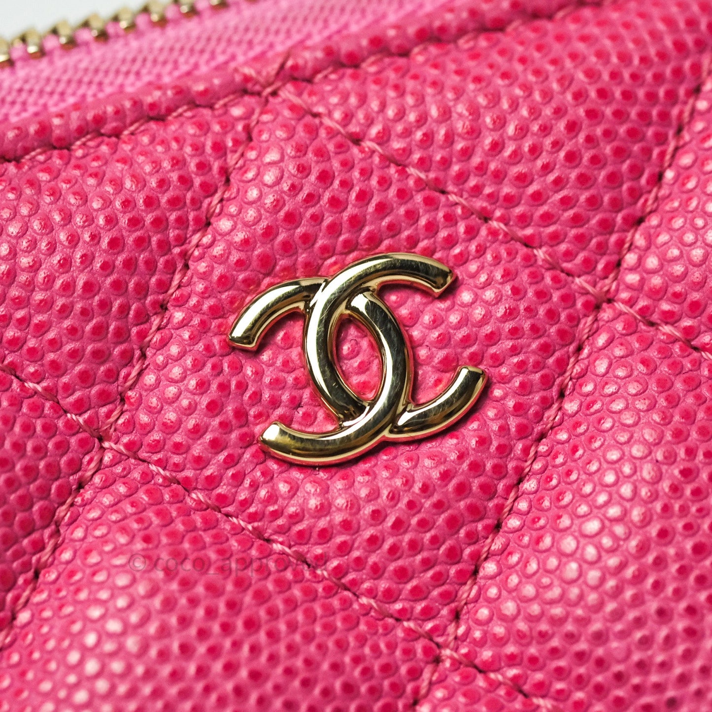 Chanel Quilted Mini O Case Pink Caviar Gold Hardware