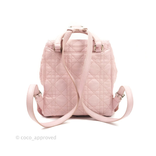 Christian Dior Lambskin Cannage Small Lucky Badge Stardust Backpack Soft Pink