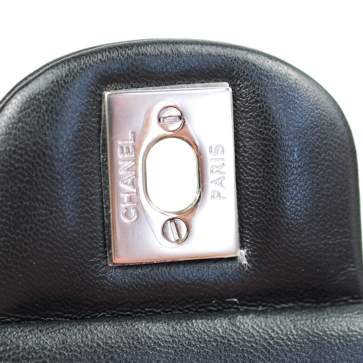 Chanel Quilted Mini Rectangular Black Lambskin Silver Hardware