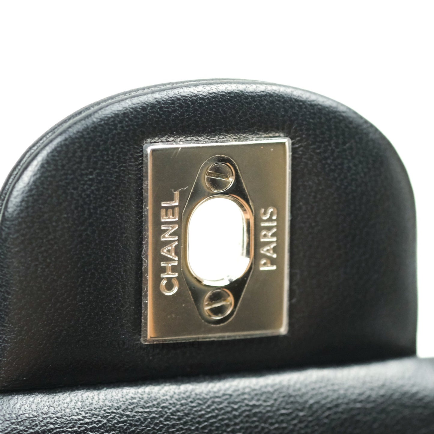 Chanel Quilted Mini Rectangular Black Lambskin Silver Hardware