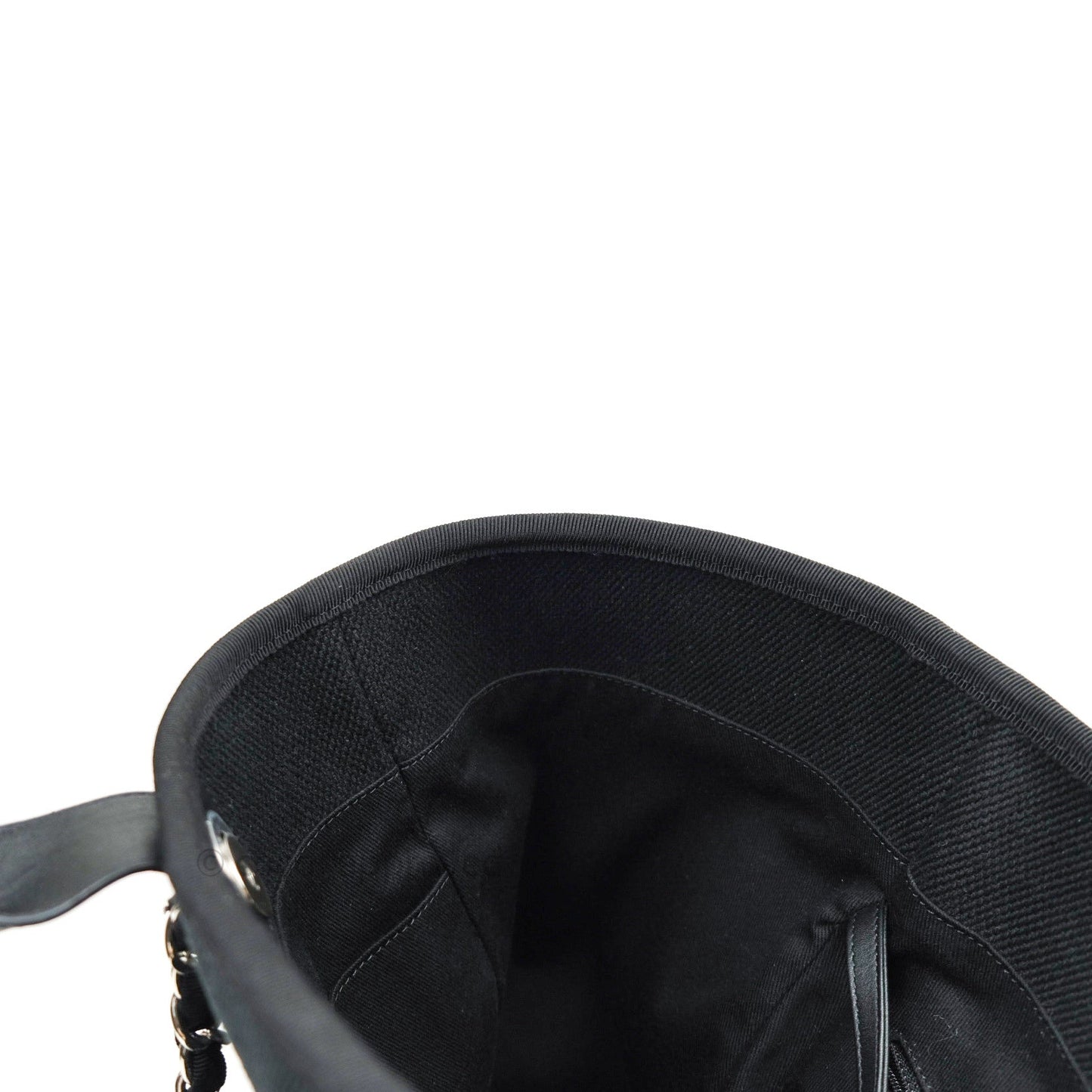 Chanel Large Deauville Black Canvas Imitation Pearl 20S