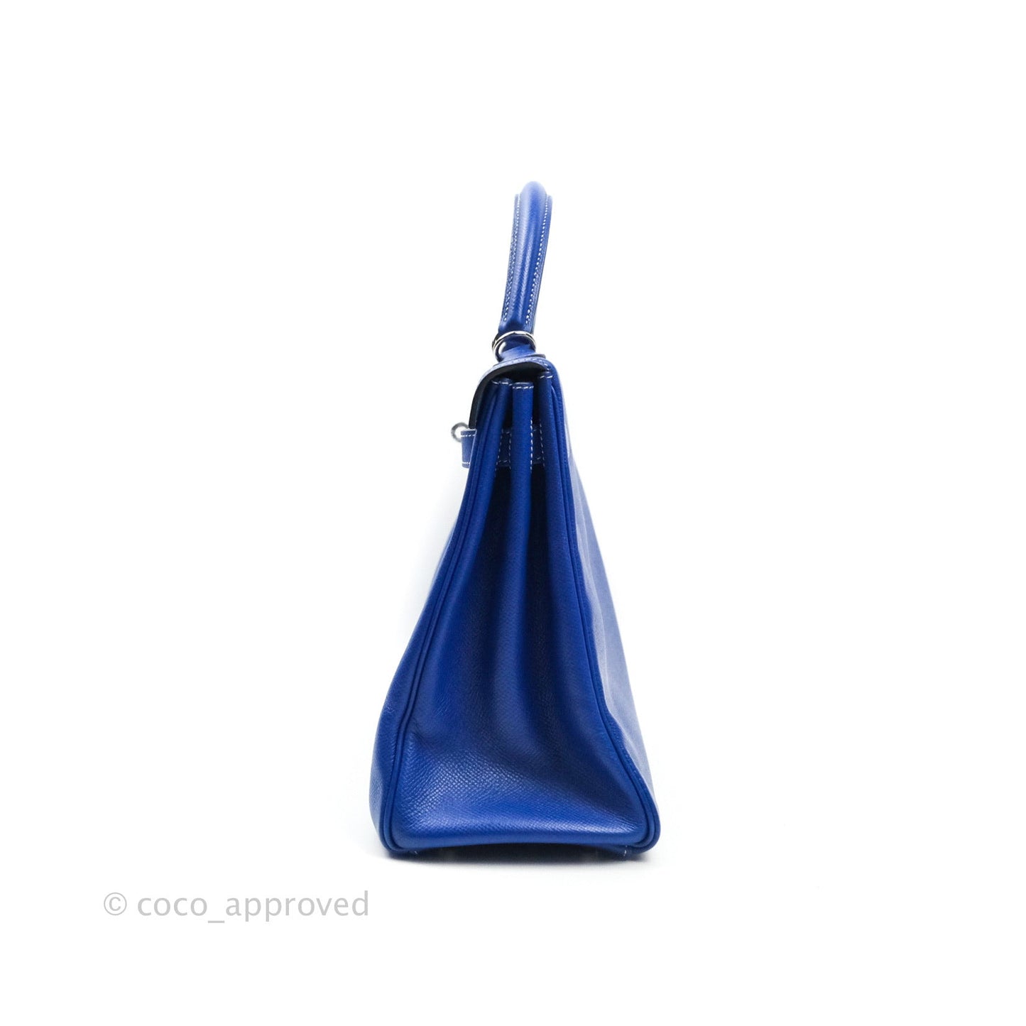 Hermès Kelly 32 Bleu Electrique Epsom Palladium Hardware