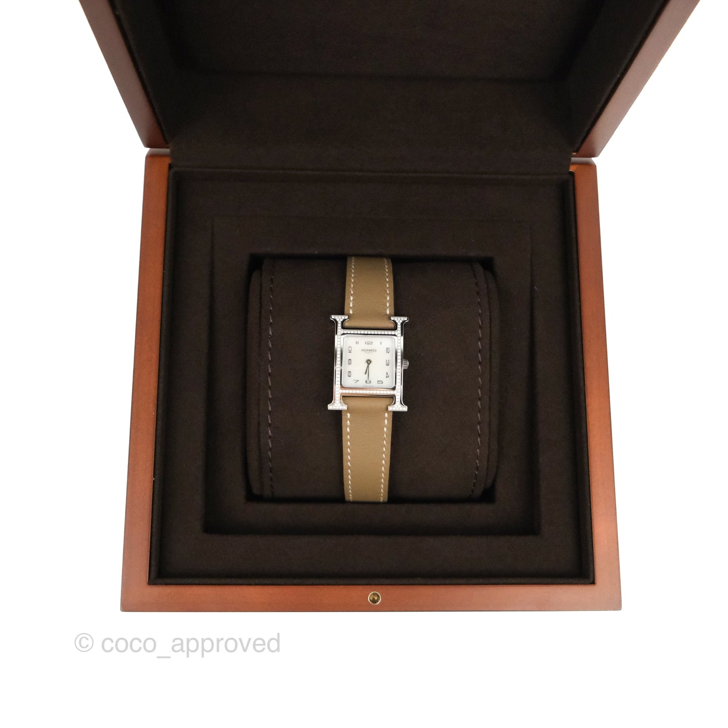 Hermès Heure H Watch Etoupe Epsom Palladium Hardware